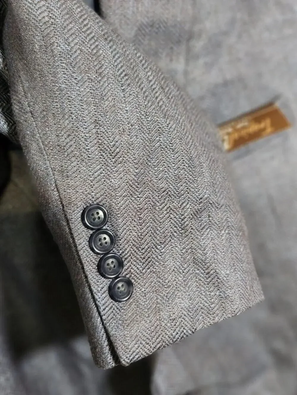 NEW Jos. A Bank 44 Long $395 Navy Herringbone Linen Silk Tropical Blend Blazer